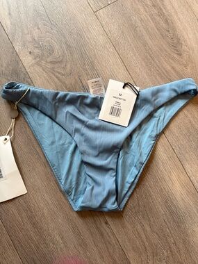 Onia Ashley Ribbed Bikini Bottom - Sea Blue